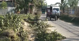 কাজ বন্ধ রেখে পালিয়েছে ঠিকাদার, শেরপুরে বন্ধ সড়ক উন্নয়নের কাজ